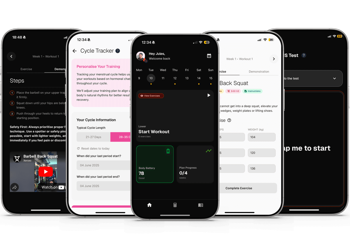 Xerceo app dark mode interface